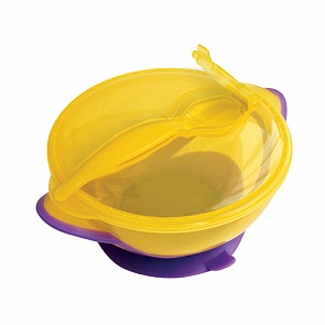 Тарелка Классика с ложкой и присоской, от 6 мес., полипропилен (Lubby, 13952/72/12)